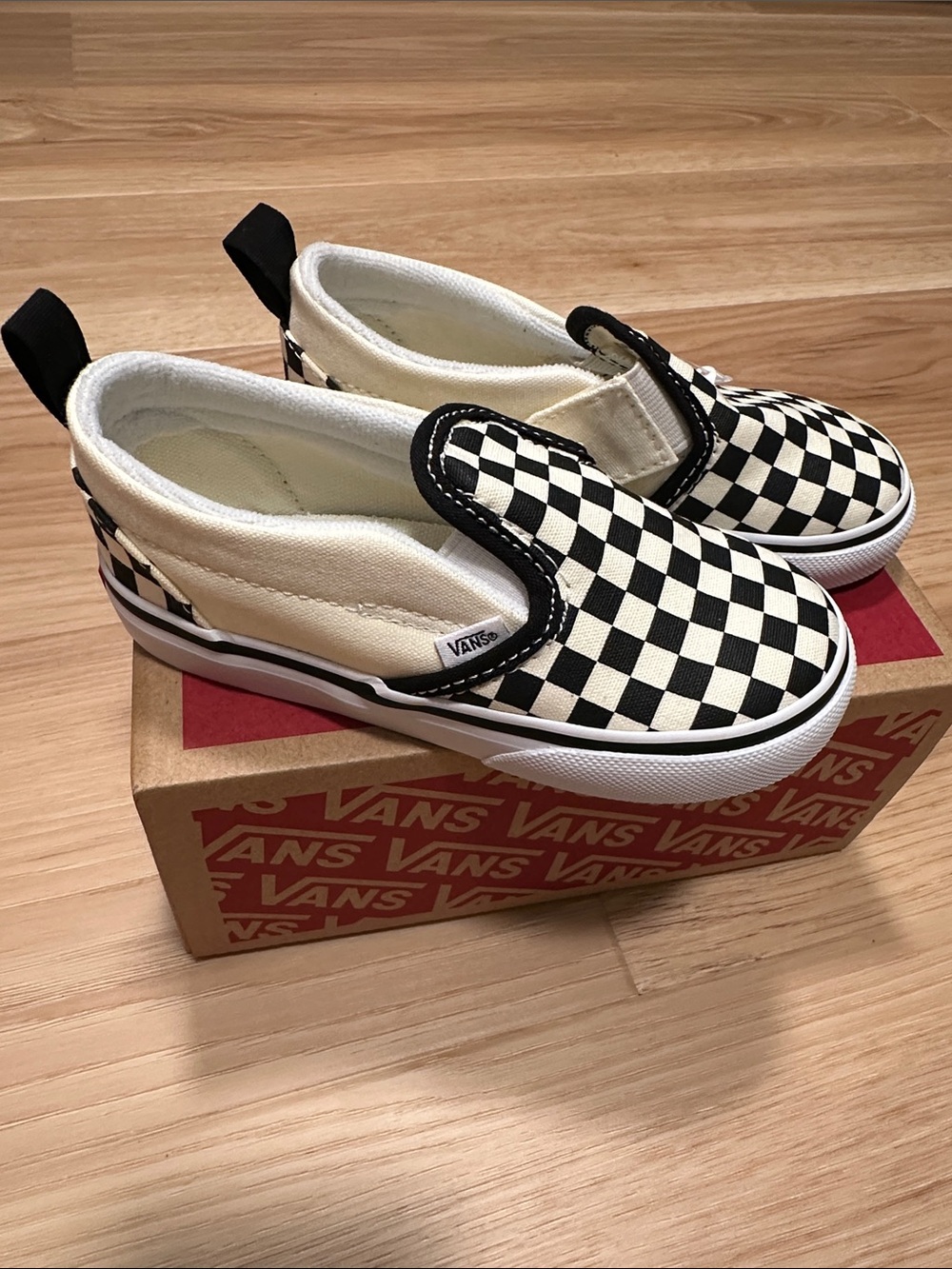 Vans Kids Checkerboard Slip-On Sneakers - Black & White